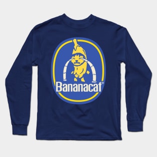 Banana Cat Meme | Sad | Banana Brand Sticker Long Sleeve T-Shirt